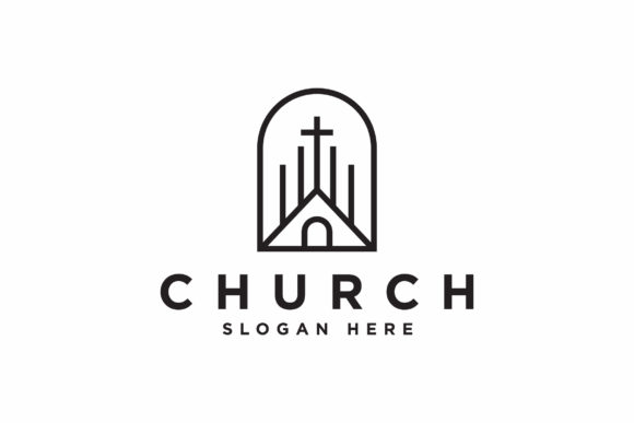 Church Building with Catholic Logo for Professional and Creative Workflows
