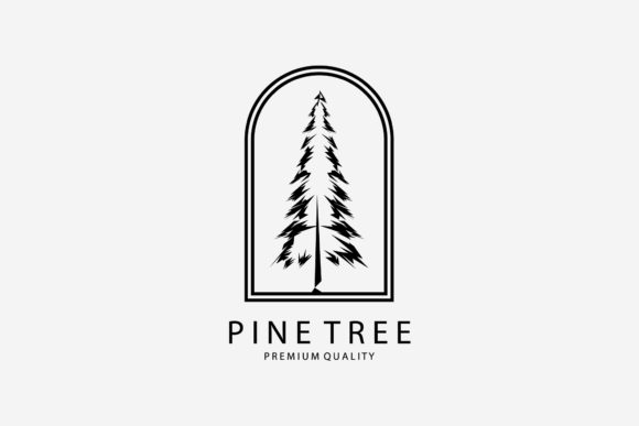 Emblem of Pine Tree Vintage Ancient Logo: A Timeless Design for Modern Use