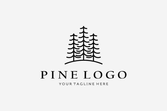 Minimalist Flat Pine Tree Forest Logo: A Versatile Design for Modern Use