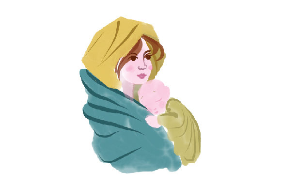 Watercolor Style Jesus Christ and the Virgin Mary: A Timeless Artistic Expression